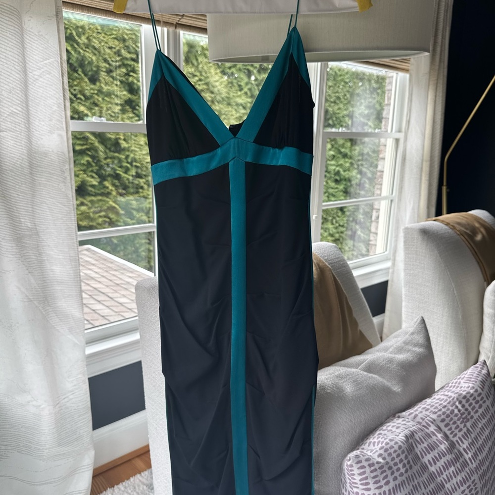 Nicole Miller Collection, Black with Teal Trim